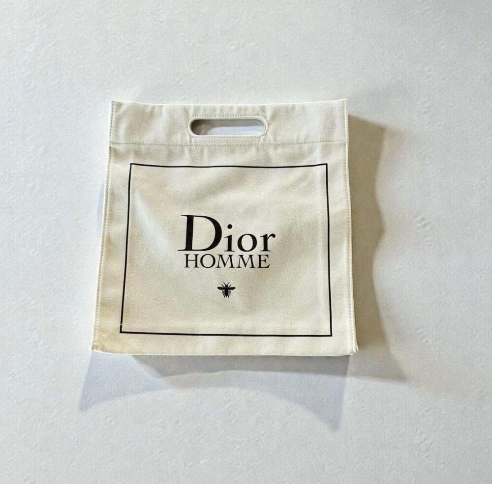 Dior Beauty Homme Canvas Logo Bee Top Handle Tote Bag